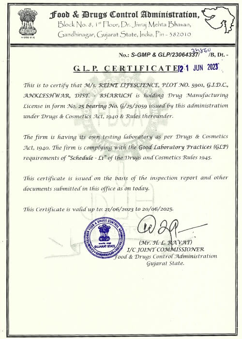 GLP 2021 Certified Pharmaceutical Company