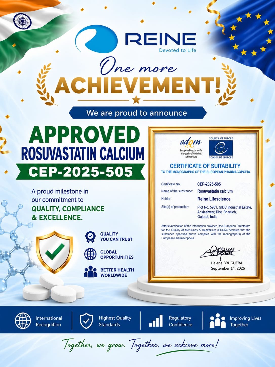 EDQM Certificate of Suitability — Rosuvastatin Calcium